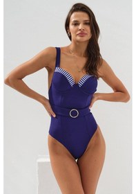 Resim Pierre Cardin Balenli Kaplı Gold Kemer Detaylı Mayo Marin 231117 Çok Renkli 
