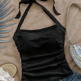 Resim Yönlendirilmiş Fonlar + Boyun Askısı Tank Top 