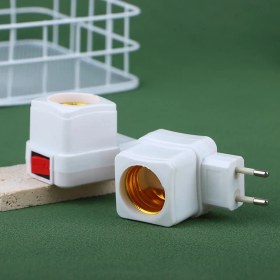 Resim E27 LED Işık Lamba Ampuller Soket Tabanı Tutucu Ab Tak Adaptörü On/off Anahtarı Aydınlatma 1 Adet 