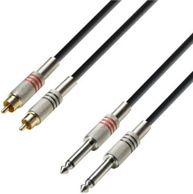 Resim YKA 2 Rca Erkek 2x6.3 mm Mono Kablo 5 Metre 