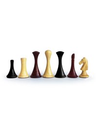 Resim El Yapımı Şimşir Ahşap Soyut Modern Satranç Taşları 77mm 