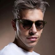 Resim Erkekler için Şık Yuvarlak Çerçeve Moda Gözlükleri - Günlük Kıyafetlerle Dayanıklı PC Lensler 