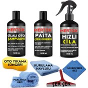 Resim Mertox Otomobil Araç Araba Oto Temizlik ve Bakım Seti Oto Şampuanı+Ince Pasta+Hızlı Cila 3X500ML Temizleme Solüsyon Bakım 