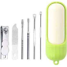 Resim Plastik Çantalı 7 Parça Çelik Manikür Tırnak Makası Seti Cin888ys 