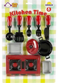 Resim Çocuklar İçin 10 Parça Oyuncak Mutfak Seti Renkli Evcilik Aksesuarları 