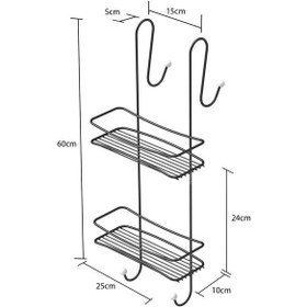 Resim Teknotel Asmalı 3Kat Banyo Duşakabin Duş Rafı Mat Siyah Bk065 Çok Renkli 