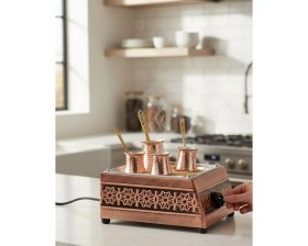 Resim Kumda Kahve Makinesi-Kumda Türk Kahvesi Makinesi-Bakır Kahve Makinesi-34*35*16 