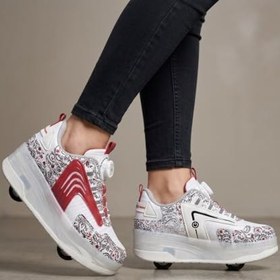 Resim Hayo Işıklı Akıllı Mekanizma Bağcıklı Çocuk Paten Ayakkabı | Işıklı Tasarım, Akıllı Mekanizma, Bağcıklı Model, Çocuklar için 