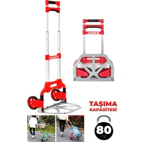 Resim Stilmax 80 Kg Kapasiteli Teleskopik Katlanır El Arabası 