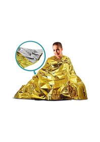 Resim Evolite Acil Durum Termal Battaniye Blanket Xl - 160x210cm Sarı - Gümüş 
