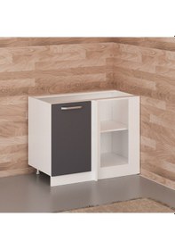Resim Minar Mutfak Alt Modül 1k1r 105cm Köşe Dolap Beyaz/antrasit - A1 