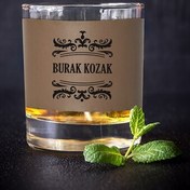 Resim Kaliteli Doğum Günü Tarihli Vizon Deri Viski Bardağı 
