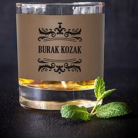 Resim Kaliteli Doğum Günü Tarihli Vizon Deri Viski Bardağı 