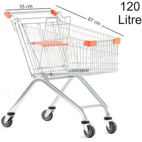 Resim 120 Litre Atmaca Metal Market Alışveriş Arabası / En:55 Boy:87 Yükseklik:101 Cm 