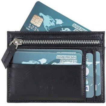 Bouletta Zip Deri Kadın Fermuarlı Kartlık Siyah (443083678)