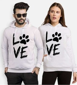 Resim Tshirthane Love Pati Sevgili Kombinleri Kapüşonlu Kombini 