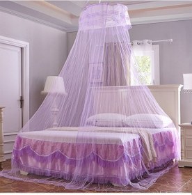 Resim Ev Dairesel Asma Tavan Cibinlik Prenses Çadırları Açık Mor 