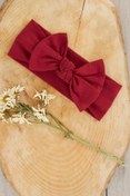 Resim Babygiz El Yapımı Yumuşak Fiyonk Bağlamalı Doğal Pamuklu Penye Bebek Çocuk Kız Bandana ELİT SERİ 