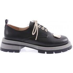 Resim Dgn 4002 Kadin Aksesuarli Loafer Ayakkabi Siyah 