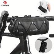 Resim Sport Bisikletler için X-TIGER Bisiklet Gidon Çantası, Ön Sepet Çanta, Omuz Çantası, Bel Çantası, Profesyonel Bisiklet Aksesuarları - siyah 