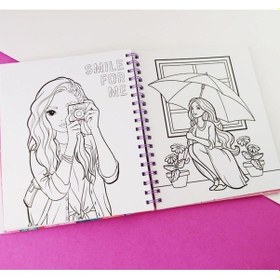Resim Pop Girl Moda Tasarım Ve Çıkartmalı Boyama Kitabı - Çocuklar İçin Eğlenceli Aktivite Çok Renkli 