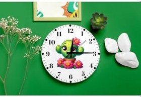 Resim M&H Quality(540) Kaktüs Desenli Duvar Saati – Çocuk Odası Dekoratif Sessiz Mekanizma 40 cm Çok Renkli 40 x 40 