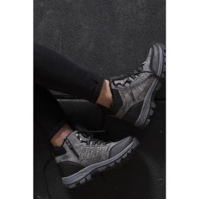 Resim Riccon Unisex Füme Outdoor Bot – 1. Sınıf Malzeme, Fermuarlı, Ortopedik Taban ve Koku Önleyici Astar 