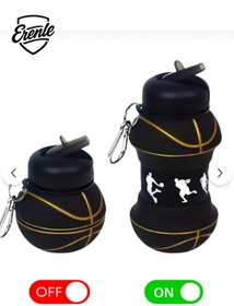 Resim Erenle Suluk Matara 550 ML %100 Silikon Açılır Kapanır Çocuk Yetişkin Sporcu Matarası 