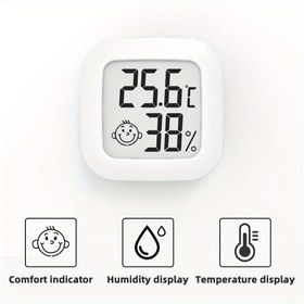 Resim Akıllı Gülümseme Mini LCD Dijital Termometre: Oda Sıcaklığını ve Nemini Kolay Okumalarla Doğru Bir Şekilde İzleyin! 