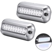 Resim 2 Adet Mk-027 Gemi / Yat 10-30v 27leds Suya Dayanıklı Paslanmaz Çelik Sualtı Işığı Beyaz Işık 