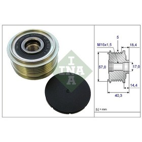 Resim Ina-535018710 Alternatör Kasnagi Rulmanli Accent Era-Elantra-Getz 515061583 