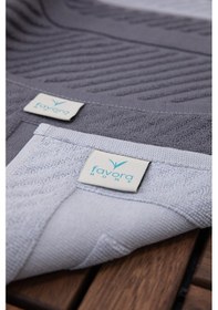 Resim Leoline %100 Pamuk Premium 2'li Ayak Havlusu - Gri - Antrasit Gri - Antrasit 