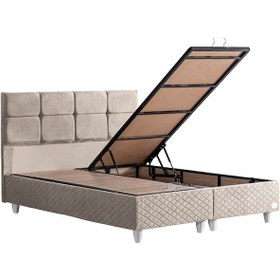 Resim Gümüş İkili Set, Gümüş Çift Kişilik Baza Başlık Seti Krem 140 x 190 