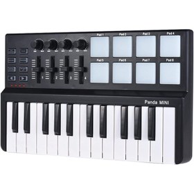 Resim yenibagshop Portable Mini 25-Key USB Keyboard And Drum Pad MIDI Controller Electronic Keyboard 