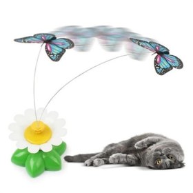 Resim Hareketli Dönen Kelebek - Kedi Oyuncağı ( Pille Çalışır) 