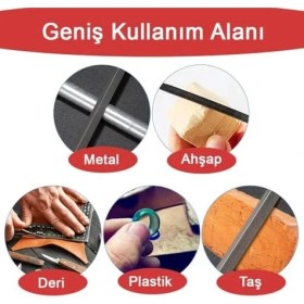 Resim Yapı 6 Parça Mini Eğe Seti - 18CM Ince Işçilik Saatçi Eğe ve Törpü Seti (Sarı Renk) 