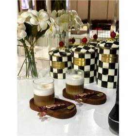 Resim Sammwood 4 Lü Ahşap Tepsi Çay Tepsisi Kahve Tepsisi Sunum Tepsisi Sunumluk 