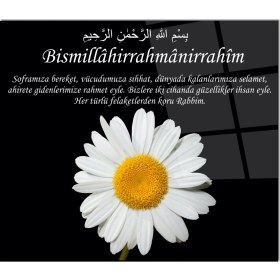 Resim Olinpa Cam Ocak Arkası Koruyucu | Besmele ve Papatya 