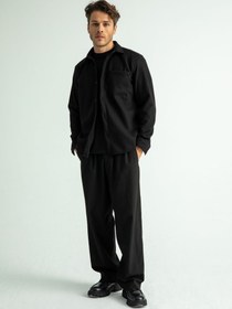 Resim Regular Fit Kışlık Kaşe Gömlek Siyah - Siyah / M 