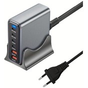 Resim Xuweiwei Avrupali 470w Gan Pd Sarj Cihazi 6 Portlu Cok Fonksiyonlu Masaustu Adaptoru 140w Pd3.1 