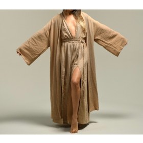 Resim Tfifty Müslin Kumaş Uzun Oversize Kimono 