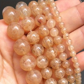 Resim Takı Yapımı için Sarı Sitrin Doğal Taş Boncuklar - 4mm'den 12mm'ye Kadar Yuvarlak Gevşek Boncuklar, DIY Bileklikler & Küpeler için İdeal, 15" İplik 