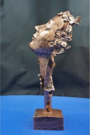 Resim Dekoratif Çiçekli Kadın Heykel Biblo Ev Dekor & Hediyelik Aksesuar 32 Cm 