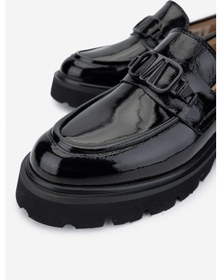 Resim Valmenti Kadın Hakiki Deri Siyah Rugan Loafer Ayakkabı 33 052y Bn Ayk Y24 Sıyah Krsk Rgn SIYAH RUGAN 