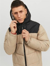 Resim Jack & Jones Jack&jones Toby Puffer Hood Sn Erkek Bej Kapüşonlu Mont - 12235859 Bej 