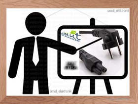 Resim 1.5mt 1,5 metre Power Kablo Yonca POWER 3 PİN Güç Notebook Laptop Kablosu Adaptör Teyp Fişi AYNI GÜN 
