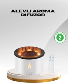 Resim shopwave Alev Efektli Aromaterapi Difüzörü – 360 ml Su Hazneli, Sessiz ve Zaman Ayarlı 