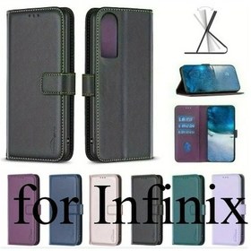 Resim Cloud011 Infınıx Hot 50 4g İçin Derin Mor Cüzdan Kapaklı Çift Kart Yuvası Flip Kılıf Koyu Mor Uyumlu Model 