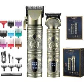 Resim Vgr V-670 Metal Saç Kesim Makinesi Profesyonel Saç Sakal Berber Seti 