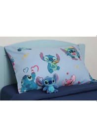 Resim Taç Stitch Yastık Kılıfı. 1 Adet 50x70 Cm. %100 Pamuk Art.d187 Açik Mavi 